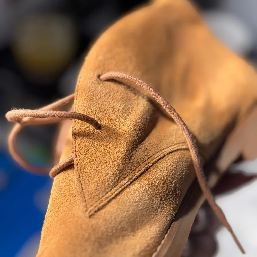 Madewell Suede Lace-Up Boots Women’s 6M – Camel Brown